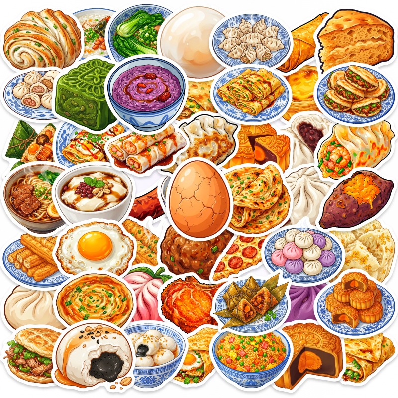 Food Like Snacks - 50 sztuk naklejek z motywami chińskiego