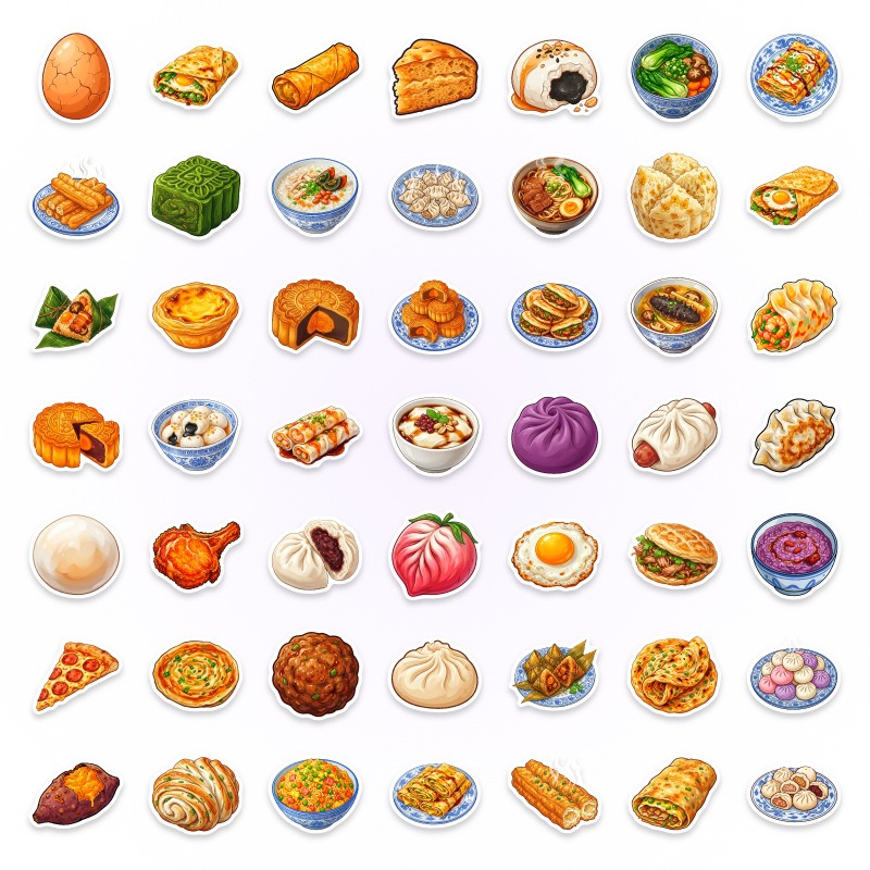 50 sztuk naklejek z motywami c – Food Like Snacks recenzja i cena