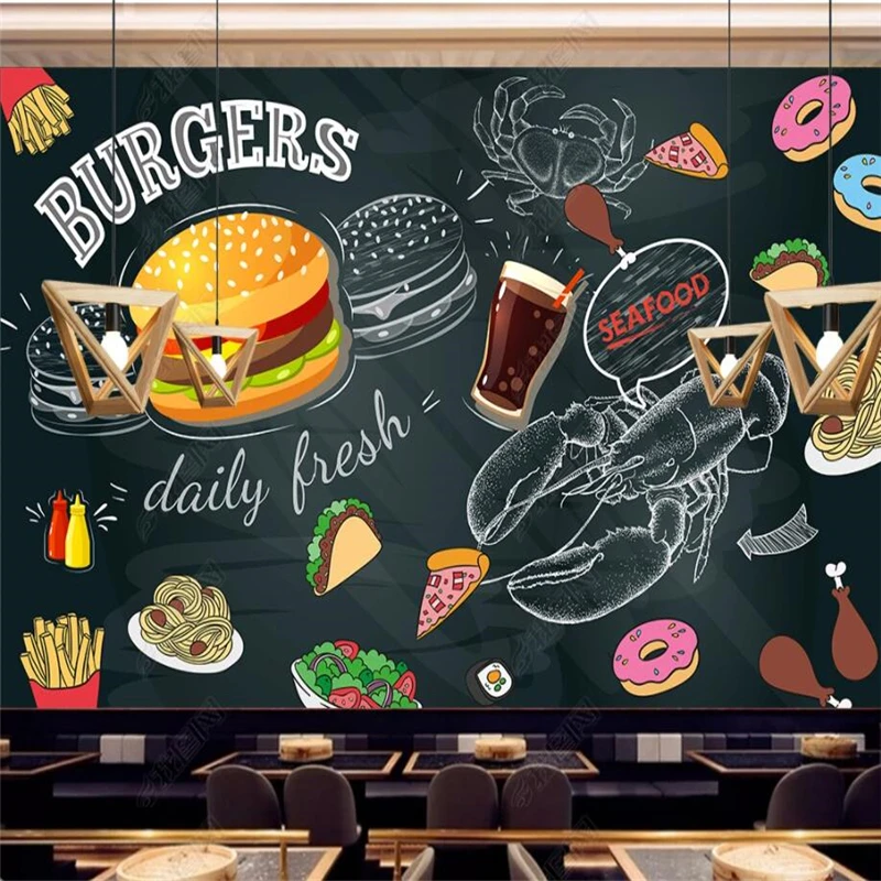 Tablica Ręcznie Malowane Burge – Food Snacks Background recenzja i cena