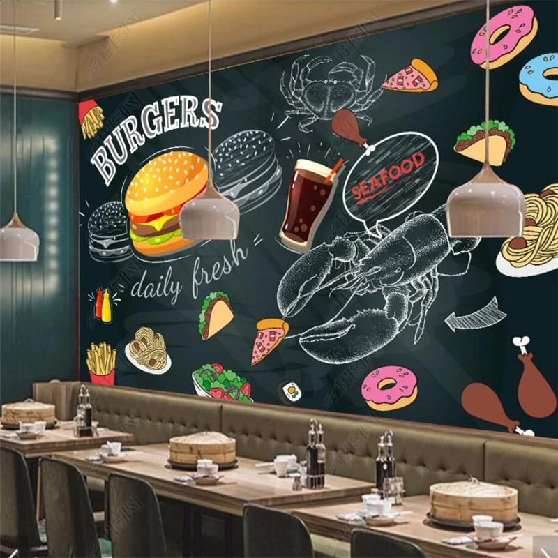 Tablica Ręcznie Malowane Burge – Food Snacks Background recenzja i cena